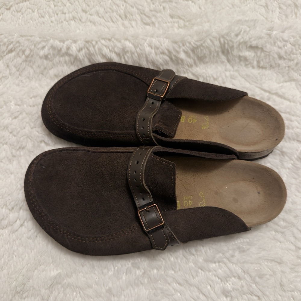 Birkenstock Eaton Leather Suede Color Brown Regular Wide Mens 9 Women 10 - Picture 6 of 6